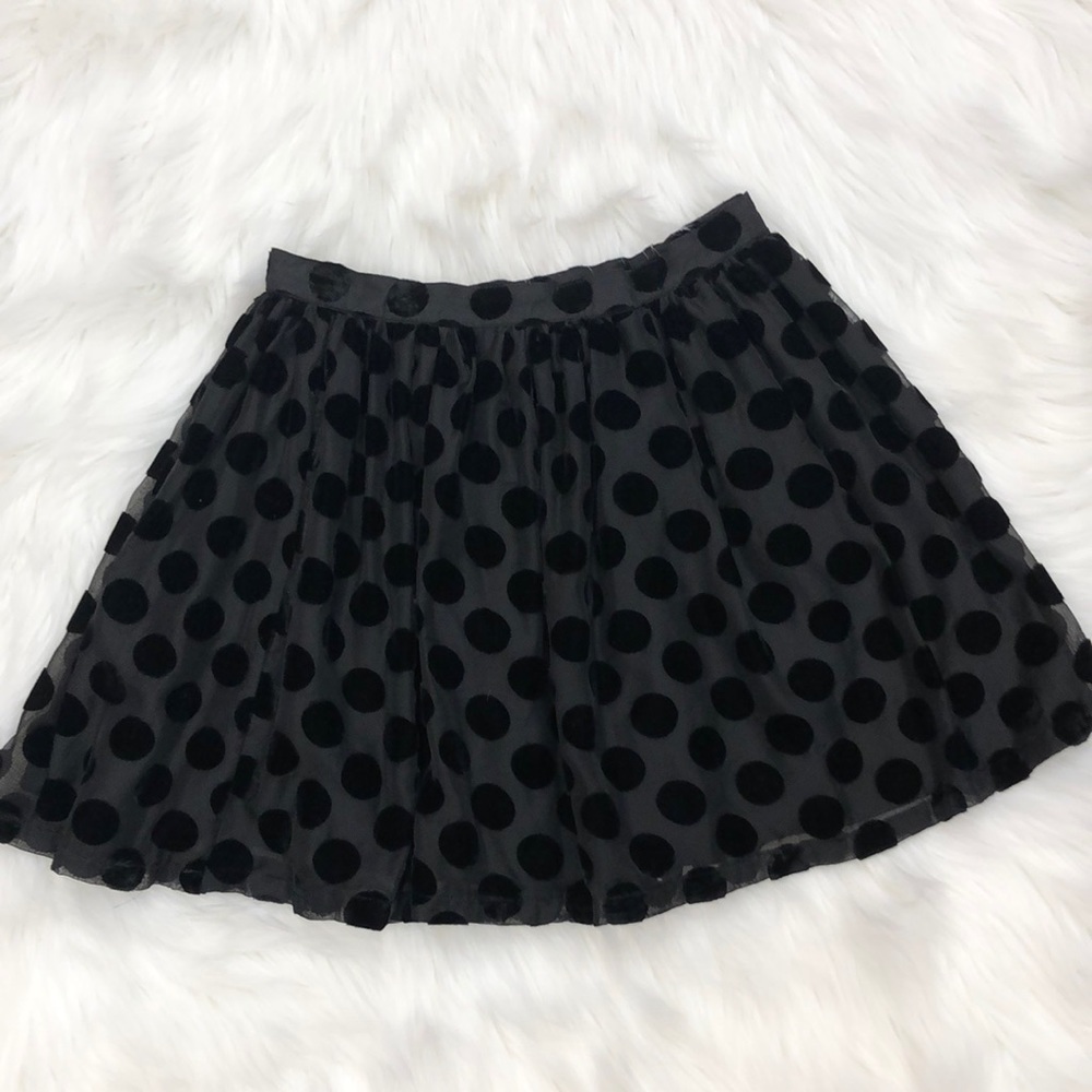 MINKPINK Sz Small Polka dot flare mini skirt